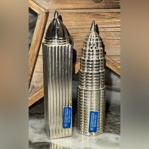 International Silver Company Skyscraper Buildings Salt & Pepper Shakers